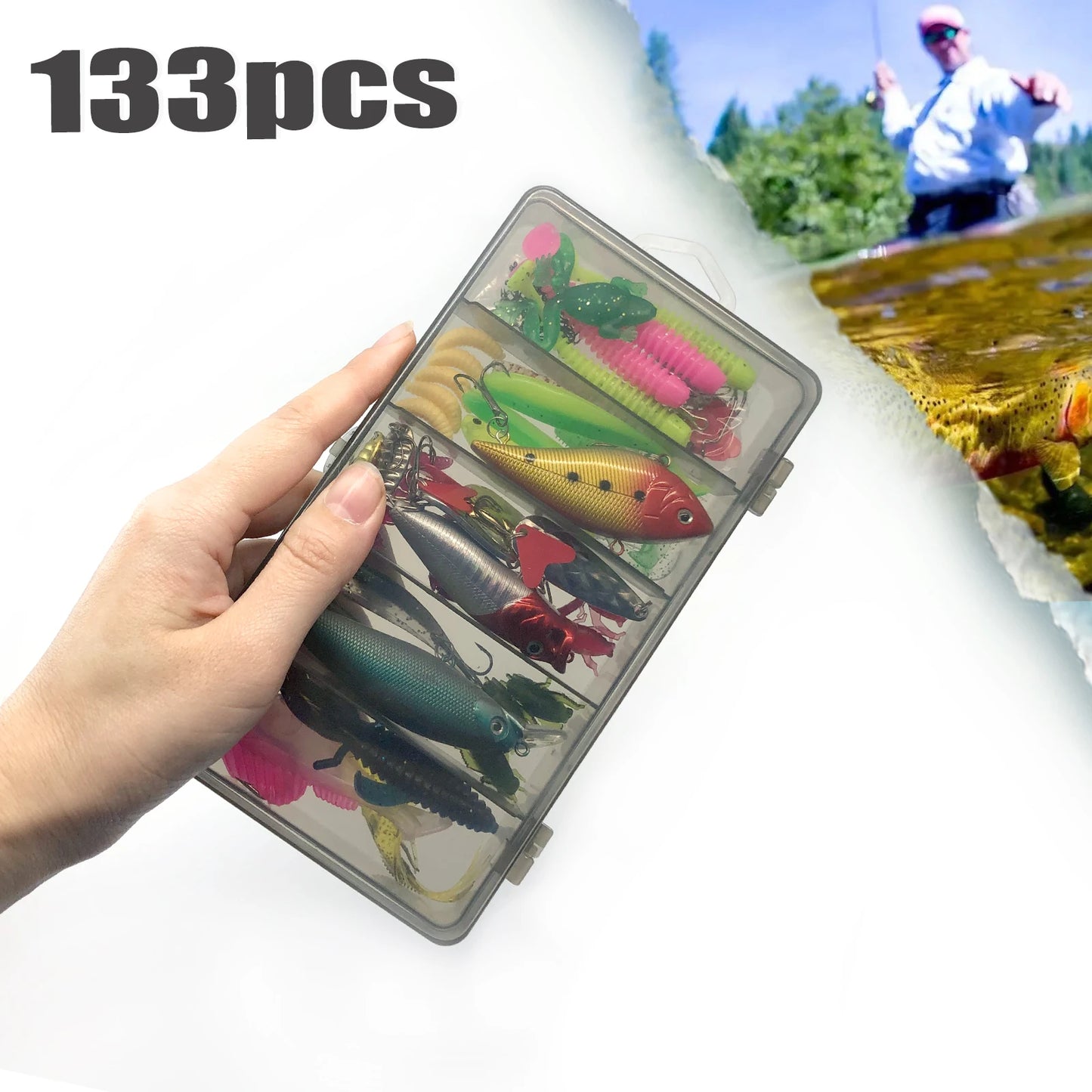 Kit de Leurres de Pêche 83/133/193/239/409 pièces pour Truite/Brochet/Perche - Ensemble Multicouches avec Équipement Pro et Boîte de Pêche Tactique