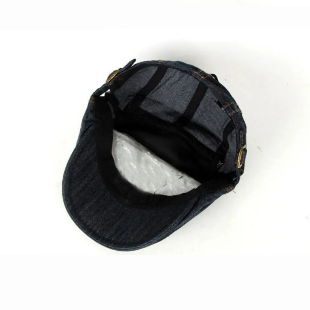 Spring Summer Fashion Jean Beret Hats for Men Women Quality Casual Unisex Denim Beret Fitted Cap Sun Flat Cap Men's Cap