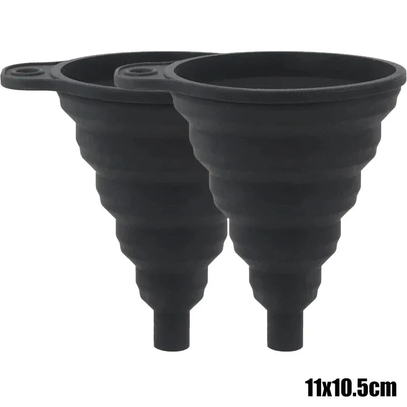 Entonnoir pliable en Silicone pour moteur de voiture, 2 pièces, liquide de lavage, changement de liquide, Portable, changement d