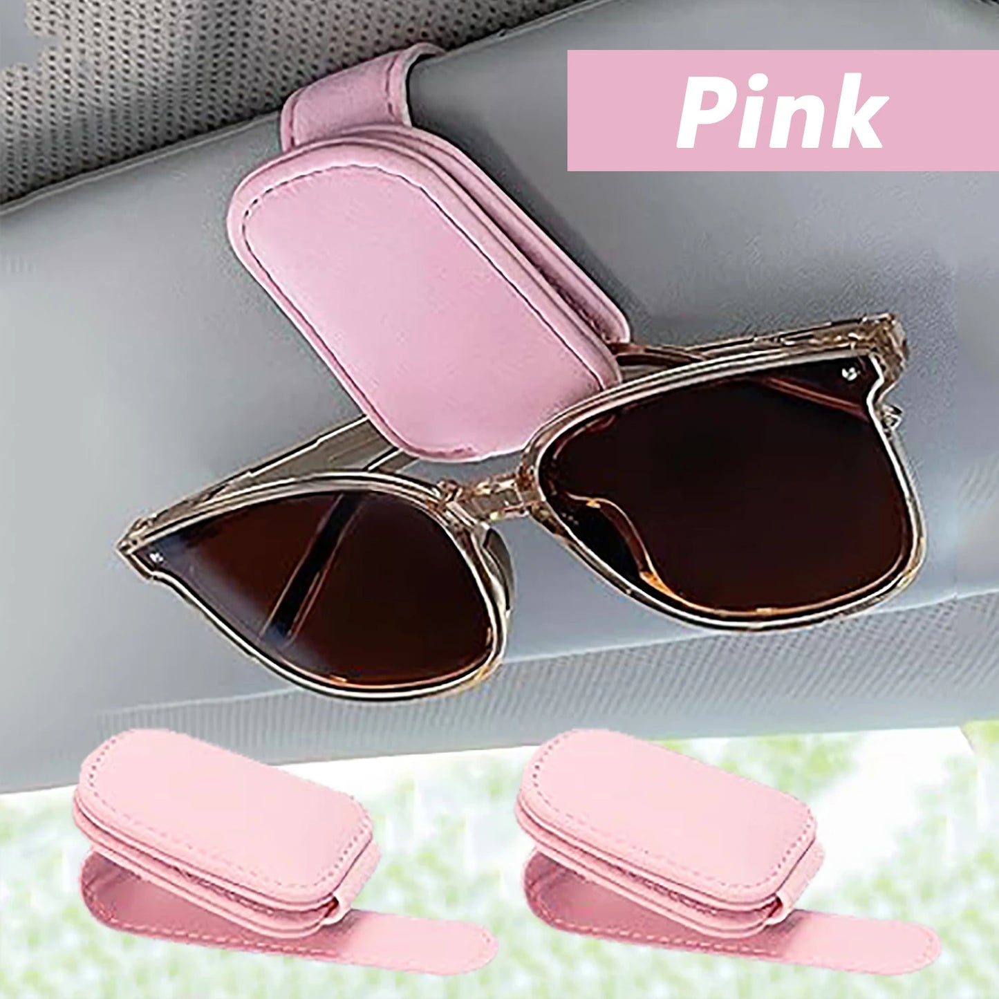 El soporte para gafas de sol se adapta a las viseras del coche, clip magnético de cuero para gafas de sol y clip para b