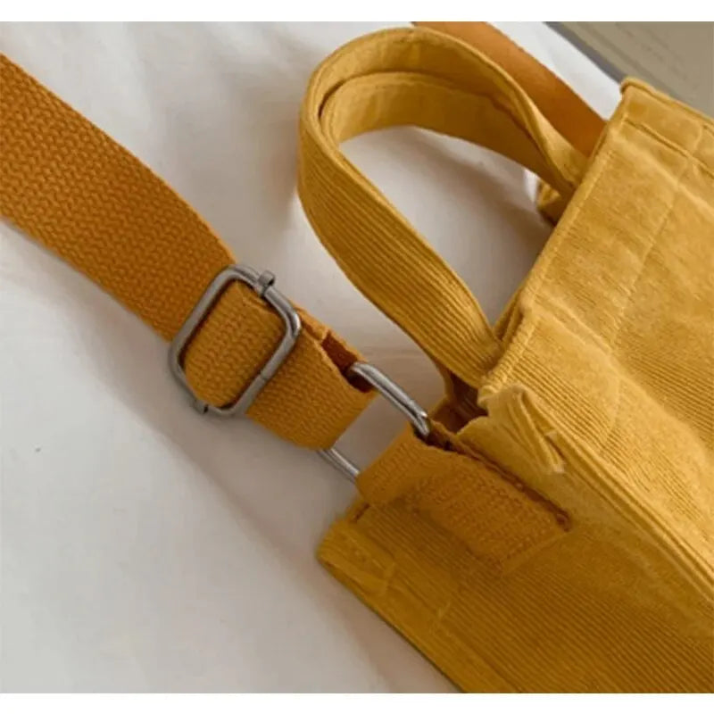 Sac Bandoulière Velours Côtelé Femme — Simple Grande Capacité Petit Carré
