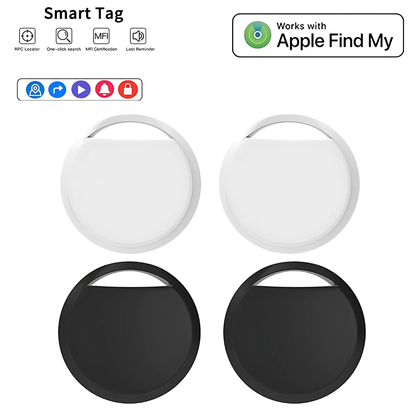 Mini Bluetooth Smart GPS Tracker, works with Find My App iTag, Anti-loss Reminder Device, MFI Rated Locator, Car Key, Kids Pet Finder