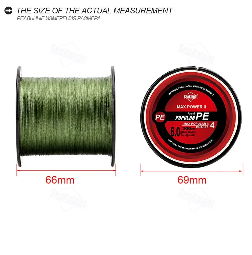 SeaKnight TriPoseidon Série 4 Brins Multifilament Ligne De Pêche 300M PE Ligne Tressée Lisse Carpe Pêche 15lb 20lb 25lb 30lb