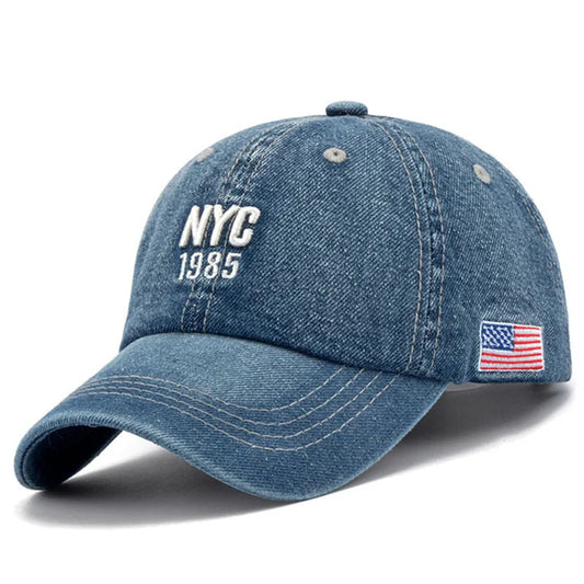 Casquette de baseball en denim pour hommes et femmes — lettres brodées, sport été, hip hop, unisexe, 2024