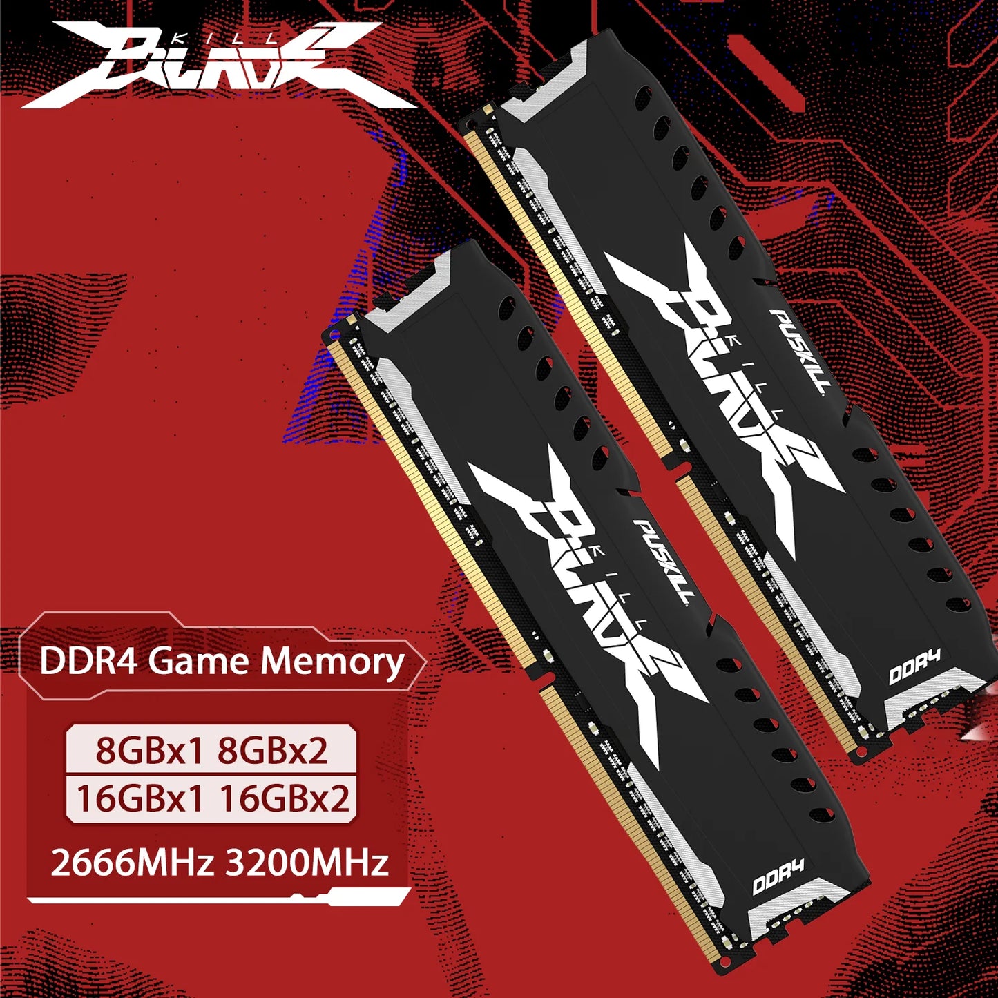 PUSKILL-Mémoire de serveur d'ordinateur de bureau, modèle DDR4, capacité 16 Go 8 Go, fréquence d'horloge 1.2/3200/2666mhz, ram, format UDIMM