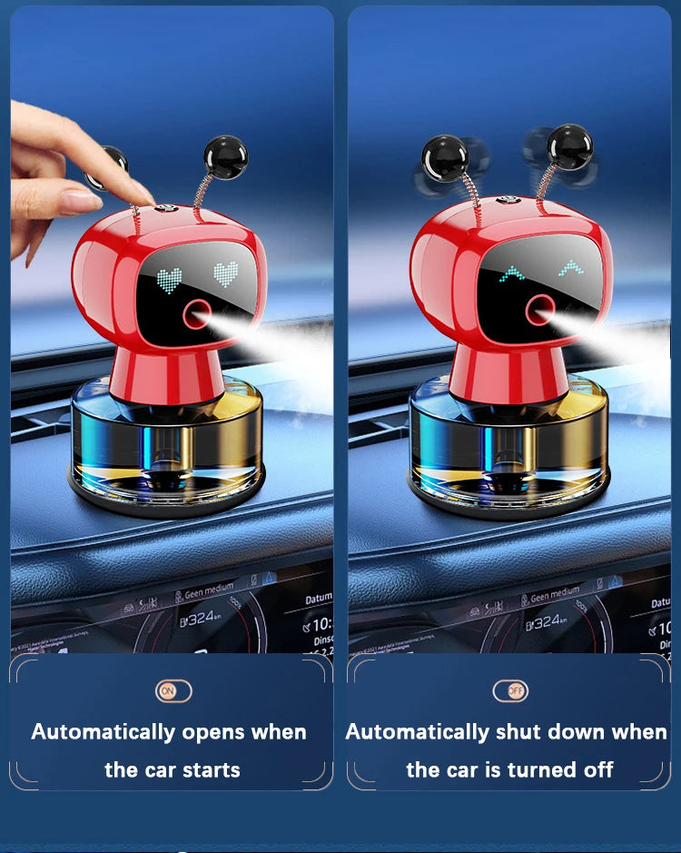 Désodorisant de voiture Intelligent diffuseur d'arôme de voiture Rechargeable AI yeux intelligents 4 niveaux de diffuseur de voiture Intelligent réglable cadeau