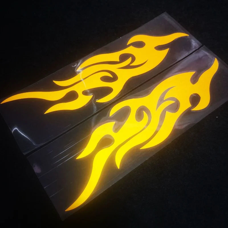Motorcycle Flame Reflective Stickers, Self-Adhesive Cool Fire Strip, Modified Decals, Motorcycle Body Decoration, Car Supplies