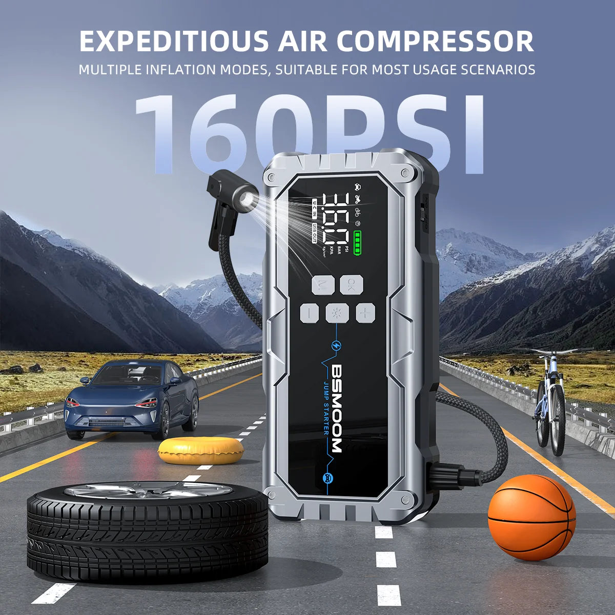 Pompe à Air 150PSI, batterie de voiture, Booster d'urgence 7000A, démarreur de saut de voiture, batterie externe, dispositif de démarrage Portable, démarreur de voiture, nouveau