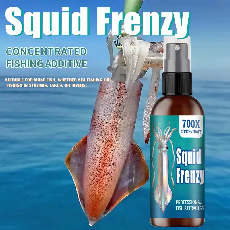 Liquide de pêche multi-effet de calmar, spécialement conçu, stimule rapidement le calmar de la faim, liquide de pêche professionnel, attractif de calmar