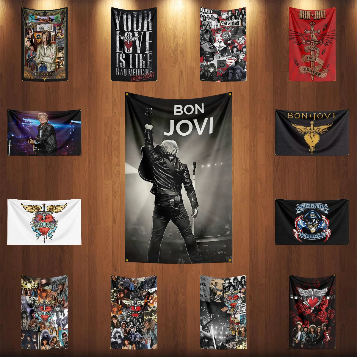 Bandera impresa digitalmente en poliéster, grupo de Rock pesado b-bons-joviss, 3x5 pies, para dormitorio, arte de pared, tapiz de puerta exterior, decoración
