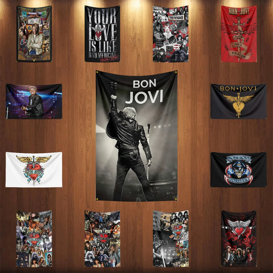 Bannière en polyester groupe de rock 3x5 pieds — chambre, art mural, tapisserie, décoration