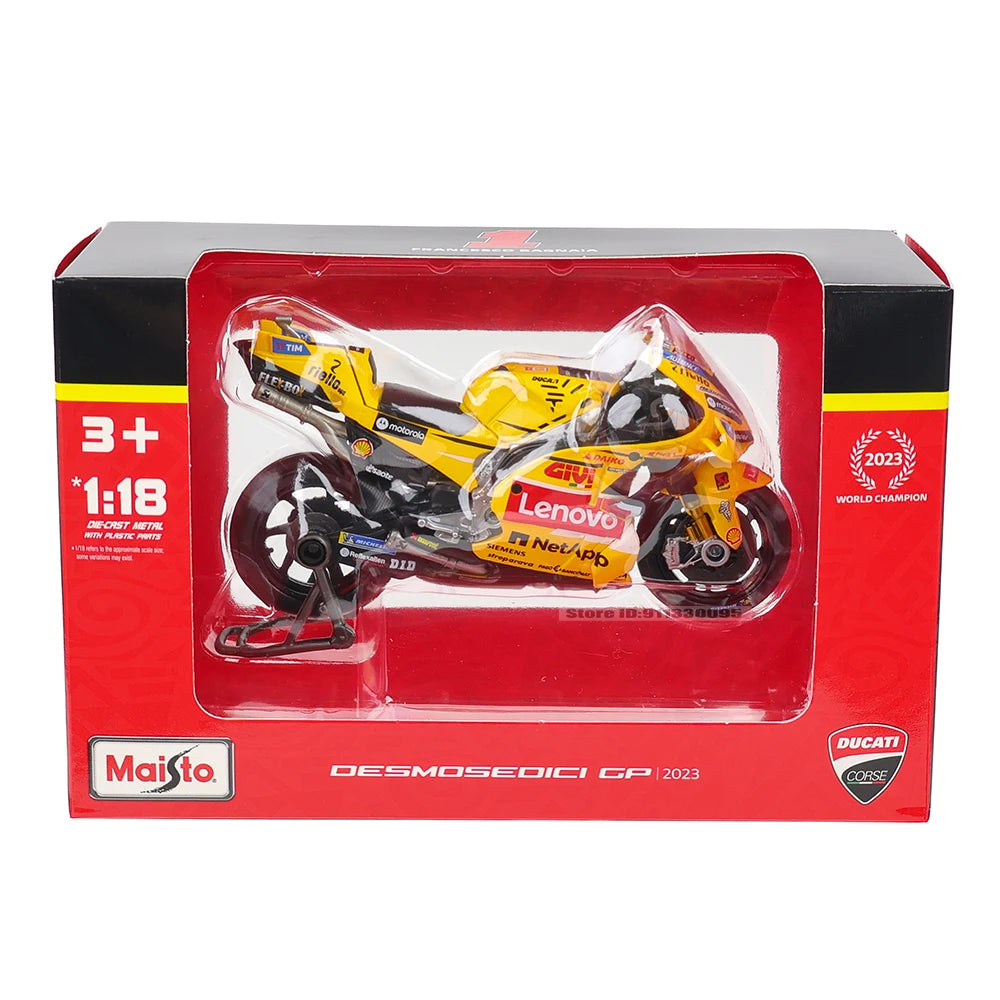 Modèle réduit moto GP 1:18 — champion 2023, alliage moulé, collection, cadeau jouet
