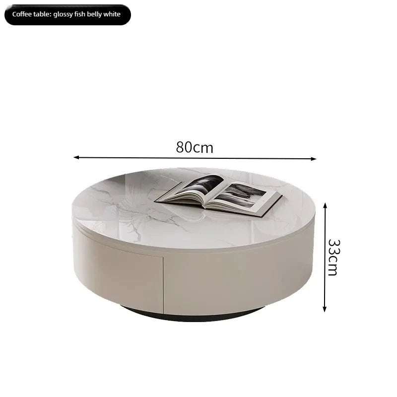 Luxury Minimalist Acrylic Round Living Room Coffee Table for Girls, Restaurant Coffee Table, Book Table