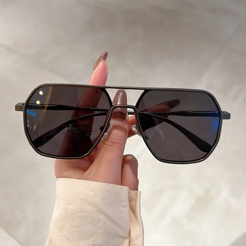 Men's Gradient Sunglasses, Large Frame, Pilot, Designer, Anti-ZE, Zones Me UV400