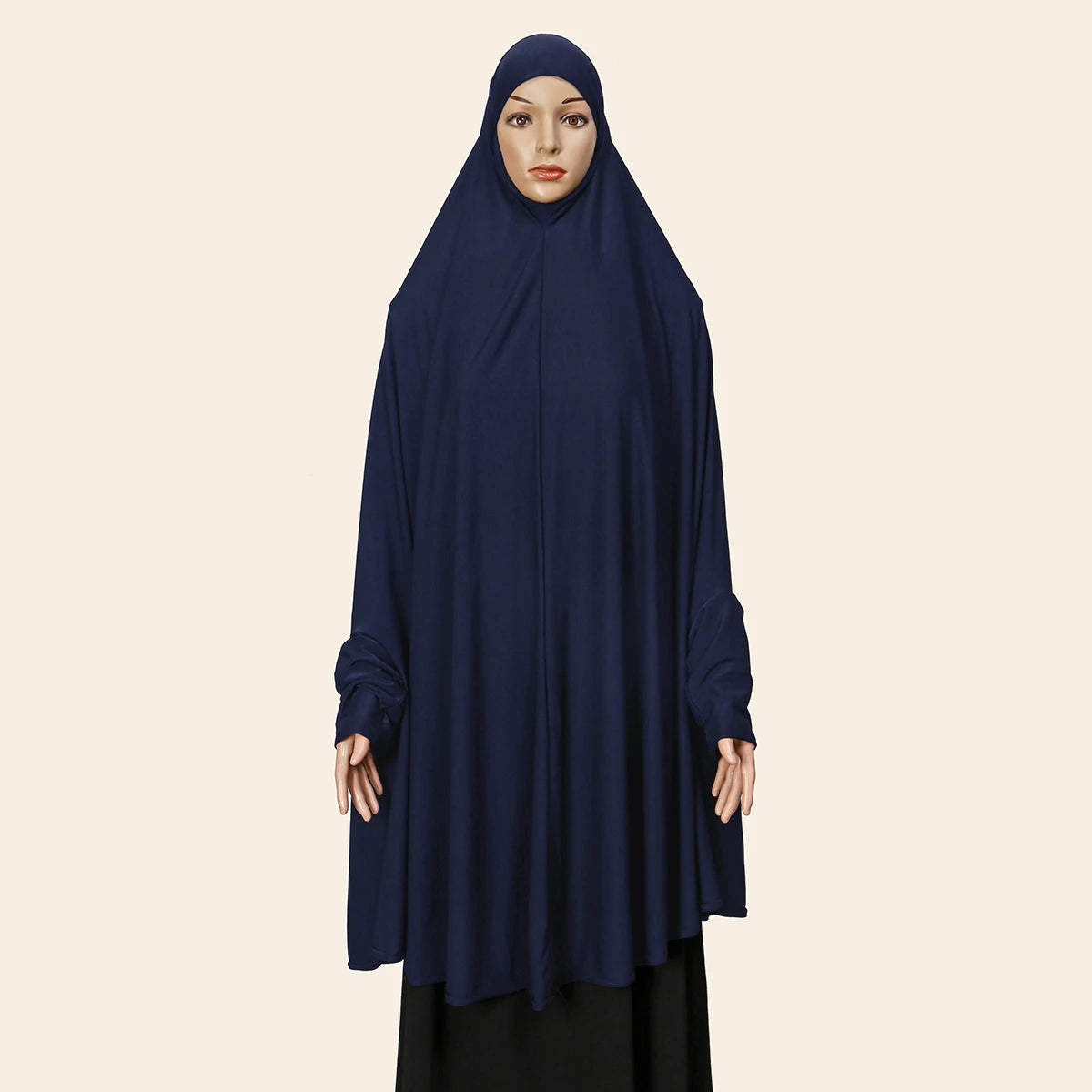 Abayas musulmanes à manches pour femmes, châle Long, couverture complète, couleur unie, vêtements de prière, coton de qualité supérieure, chanvre uni