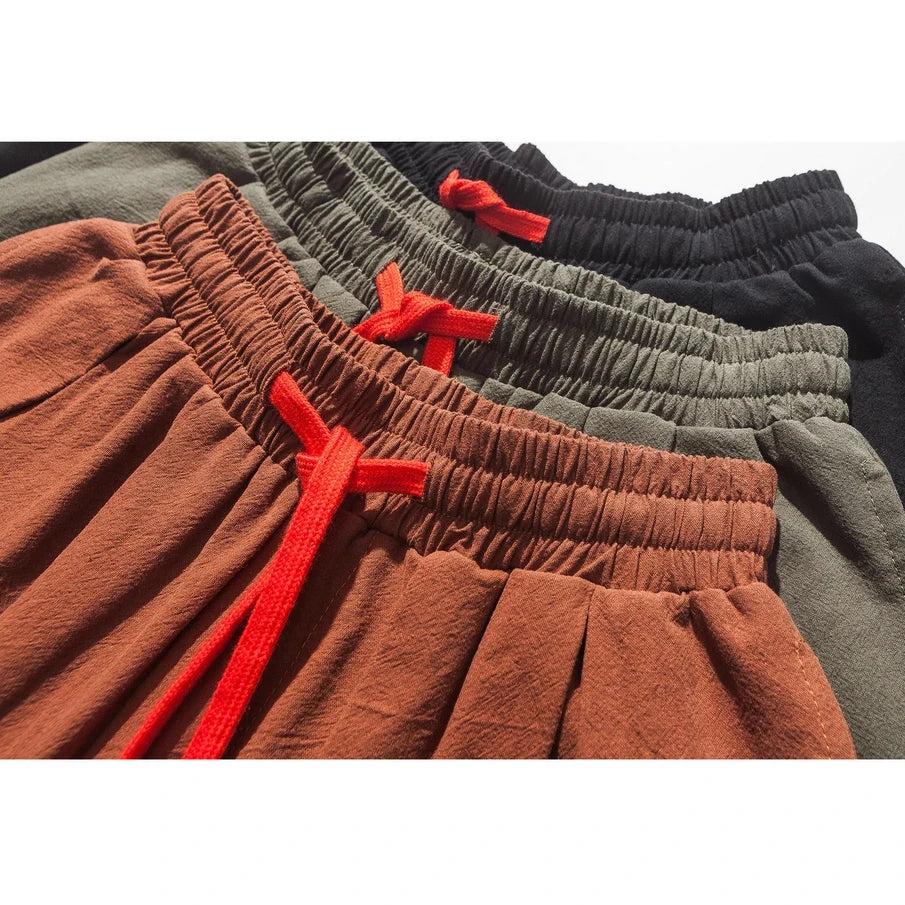 Men's Cotton Linen Harem Pants, Casual Joggers, Chinese Style, High Quality, New