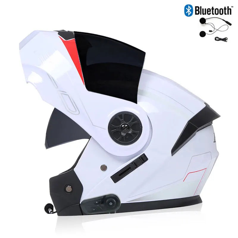Casque Moto Bluetooth Intégral Homme — Motocross Rabattable Certifié DOT