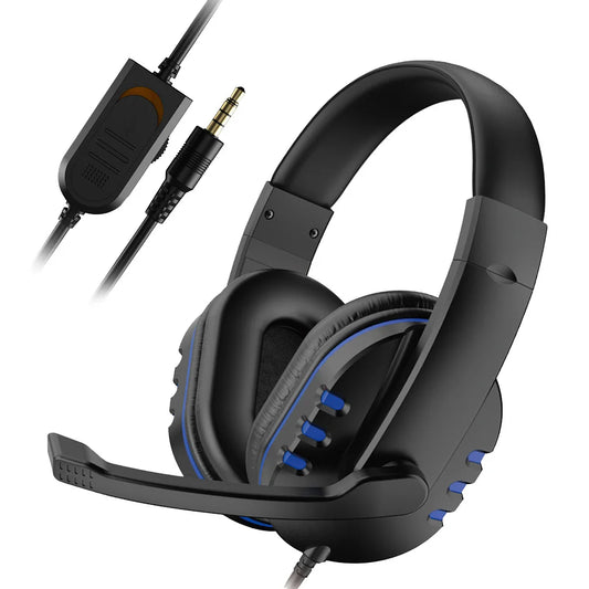 3.5mm Wired Headset Gaming Headphones Music for PS4 PlayStation 4 PC Game Chat Computer with Microphone