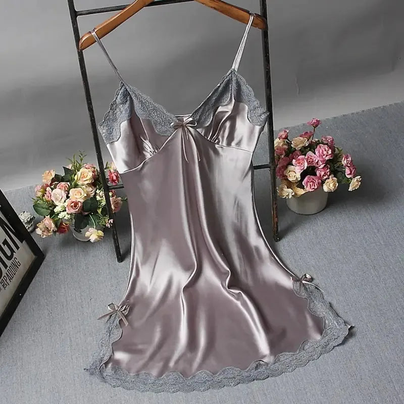 Lencería sexy de encaje con retazos, camisón de seda para boda, ropa de dormir, camisón, ropa de mujer, camisones, ropa de dormir sexy