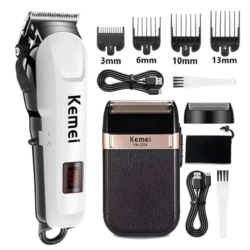 Tondeuse à cheveux sans fil rechargeable — tondeuse barbe électrique puissante, hommes