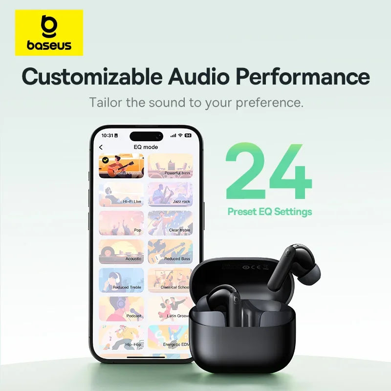 Écouteurs ANC -43dB Bluetooth 6.0 — suppression de bruit, 4 micros ENC, intra-auriculaires sans fil
