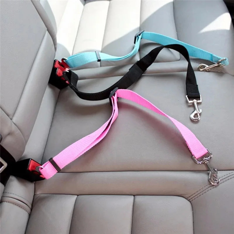 Accesorios ajustables para perros, cinturón de seguridad para mascotas, gatos, perros, asiento para mascotas, arnés de vehículo, clip de plomo, palanca de seguridad, collares de tracción para perros