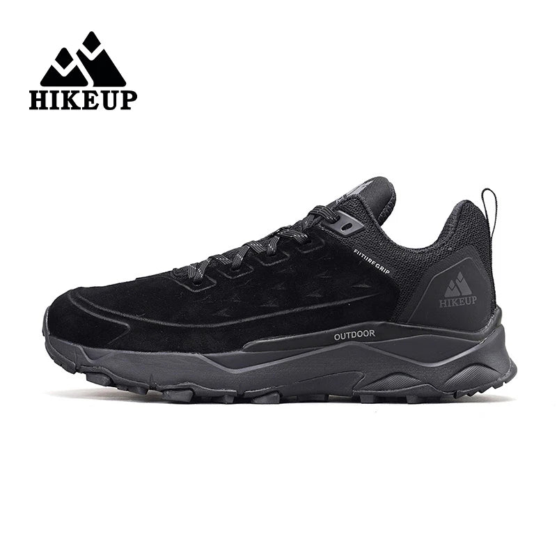 HIKEUP chaussures de randonnée pour hommes Sports de plein air Camping chasse marche chaussure daim cuir véritable respirant Sneaker antidérapant