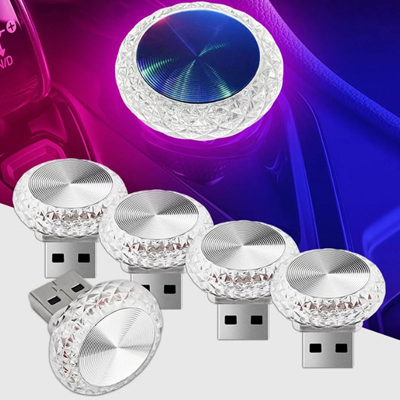 Mini lumière ambiante LED USB Portable pour voiture, lampes d'ambiance décoratives pour intérieur automobile, lumière d'ambiance, lumière d'ordinateur, Plug Play