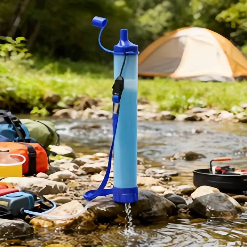 Filtre à eau extérieur 1 pièce, système de Filtration d'eau en paille personnel, purificateur d'eau de survie d'urgence pour Camping randonnée escalade