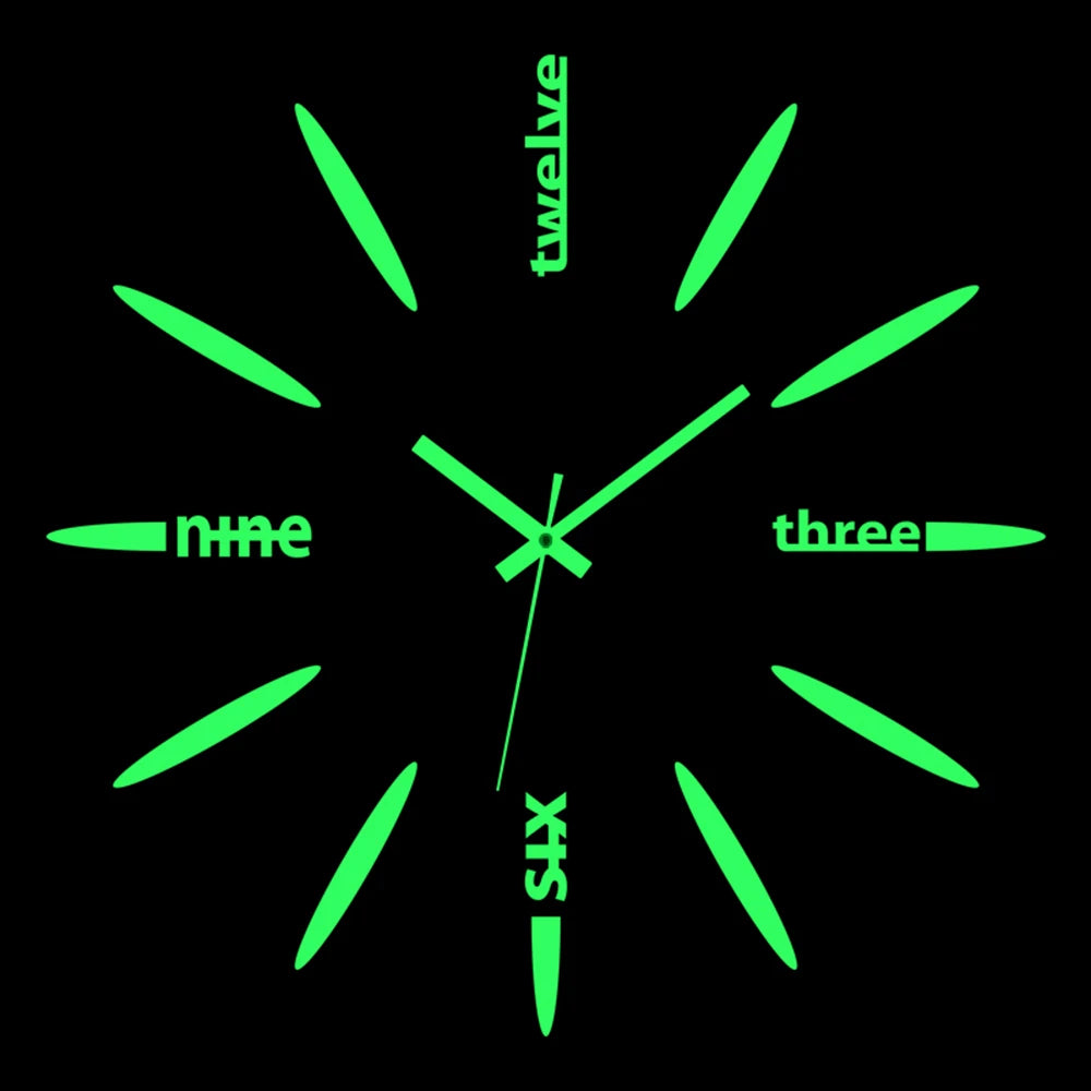 Reloj de pared, reloj de pared luminoso DIY, reloj de cuarzo, pegatinas de espejo acrílico, reloj de pared, decoración de pared, decoración cálida del hogar.
