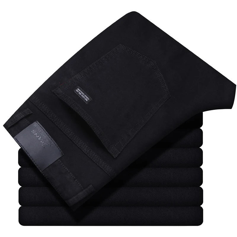 Jean Homme Stretch Noir — Biker Denim Coupe Ajustée Salopette