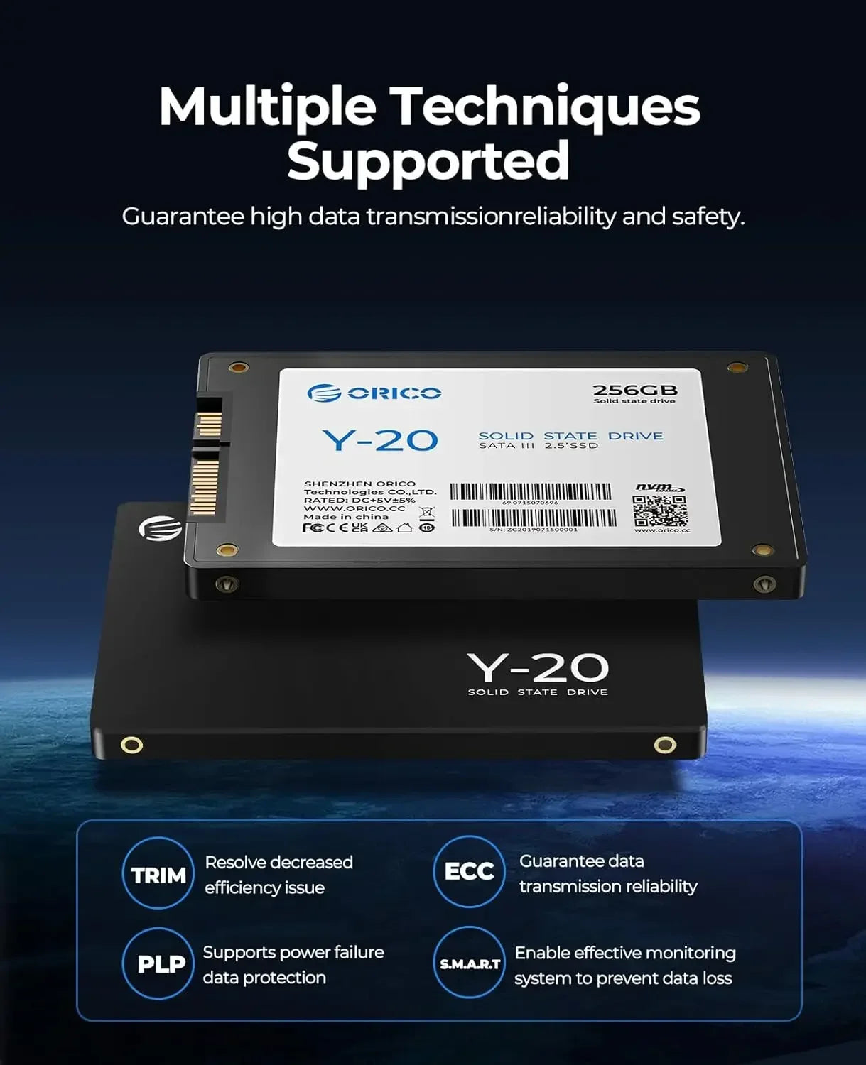 ORICO SATA III SSD 2.5 "disque SSD interne 3D NAND 512GB 1 to 2 to 4 to jusqu'à 550 mo/s pour mettre à niveau PC ordinateurs portables Y20