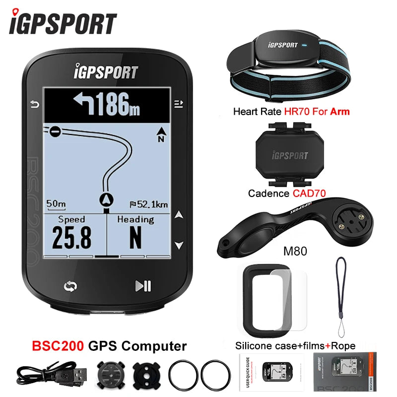 Ordinateur de vélo GPS sans fil — compteur de vitesse numérique, navigation route, chronomètre, odomètre