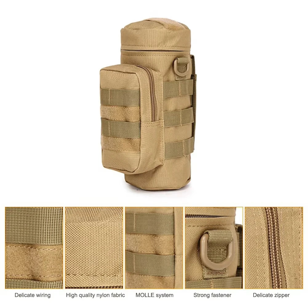 Tactique Molle bouteille d'eau sac support de pochette voyage en plein air Camping randonnée cyclisme pêche chasse bouteille d'eau bouilloire transporteur