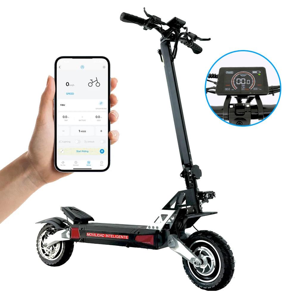 Patinete todoterreno de aleación de aluminio para adultos, patinete eléctrico plegable con doble suspensión, 52V, 30ah, almacén UE/EE. UU./Reino Unido