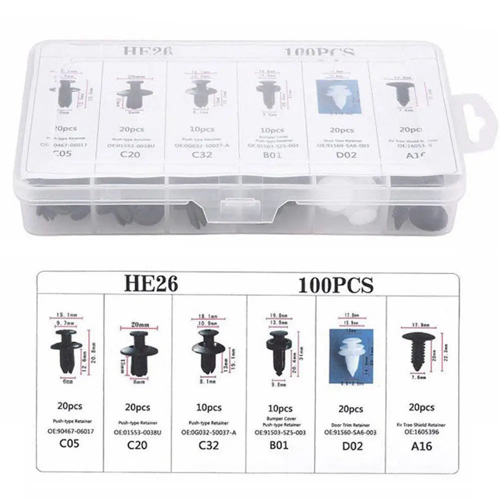 Kit de sujeción para panel de guarnecido de puerta de parachoques de coche, clip de sujeción automático mixto, empujador de carrocería, retenedor, pasador, remache, clips de coche, embalaje en caja o bolsa