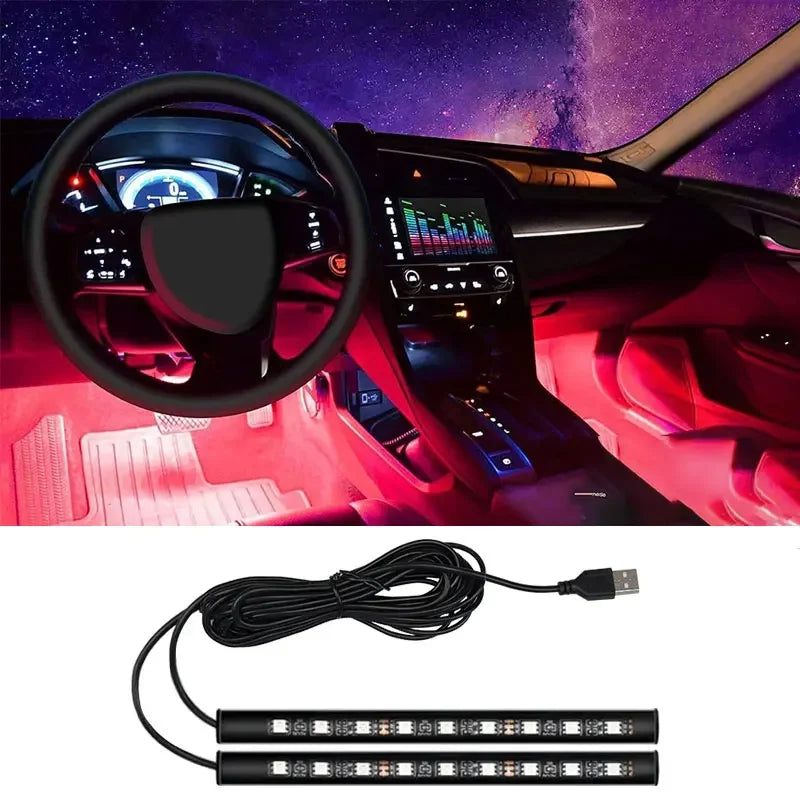 Bande lumineuse LED pour intérieur de voiture, Kit de rétro-éclairage 5V USB, lampe néon d'ambiance décorative pour voiture, accessoires de véhicule, nouveau