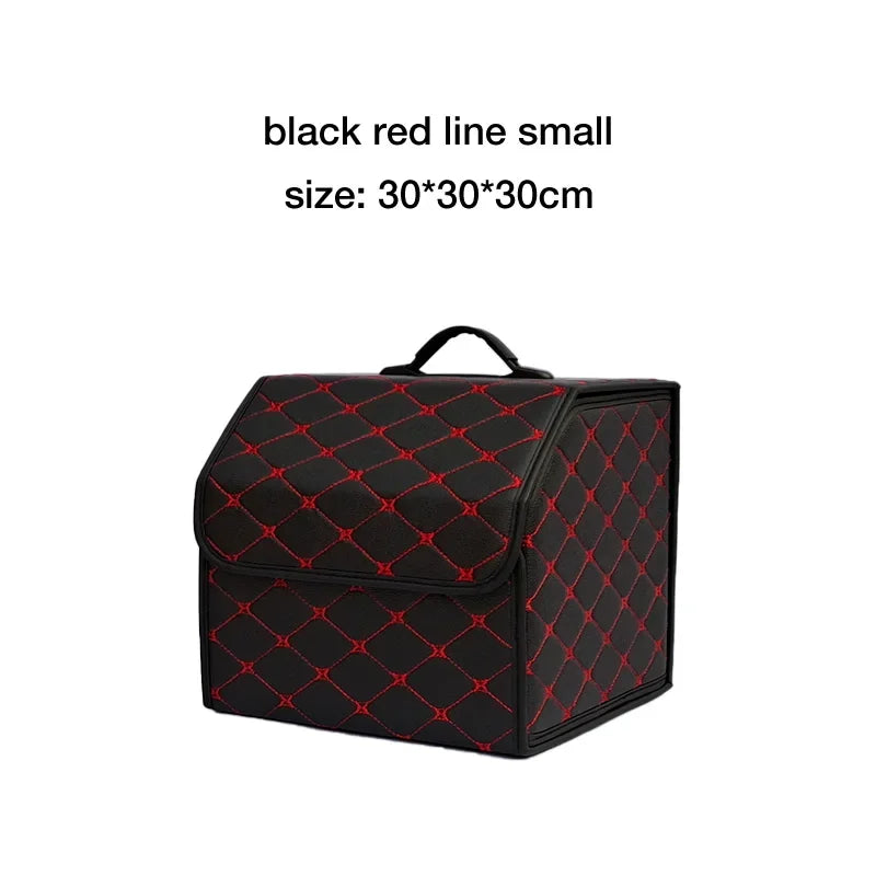 Car Trunk Storage Box, Large Capacity Automotive Multi-purpose Tools Storage Bag, Organizer, Foldable Leather for Emergency