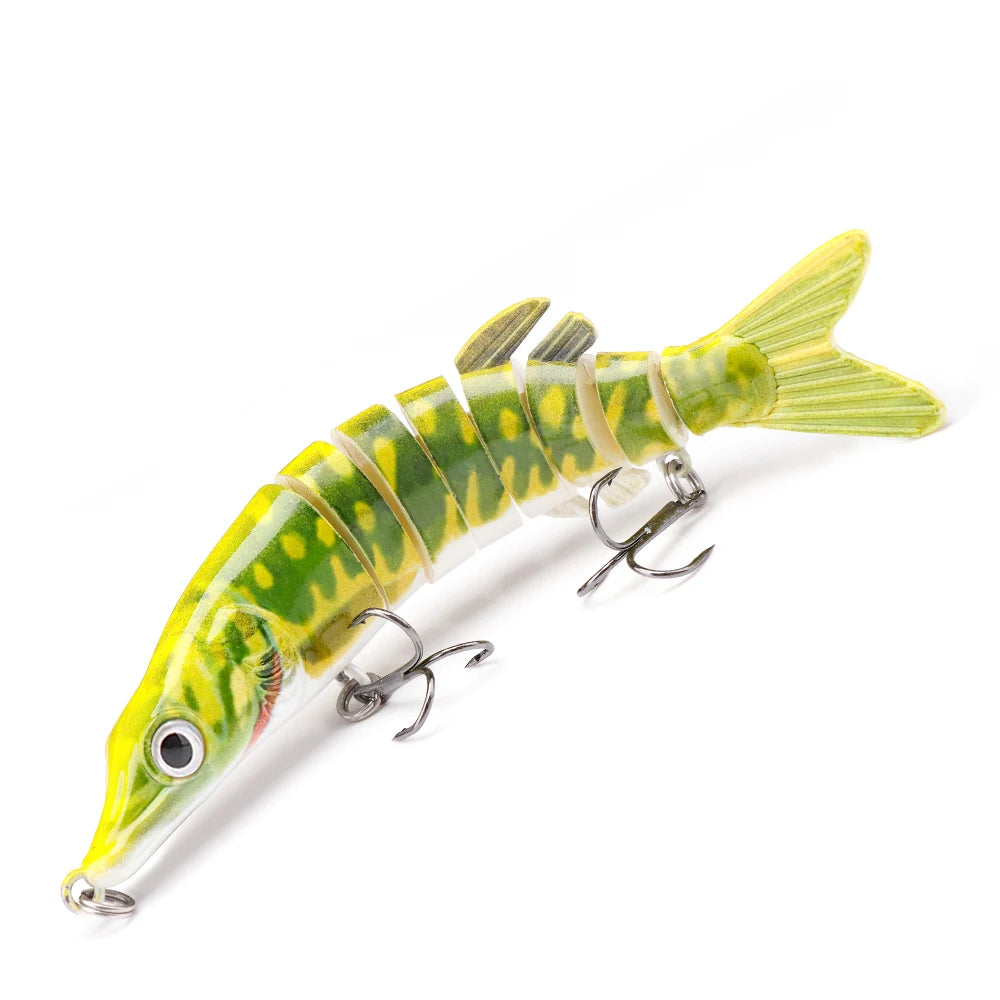 Leurre coulant rigide GOBASS composé de 8 sections articulées, appât artificiel wobbler idéal pour la pêche au brochet, 100/125mm