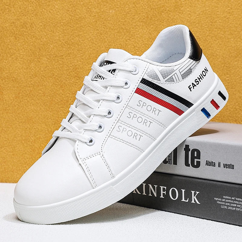 Zapatos de hombre primavera, zapatos clásicos nuevos, zapatos de hombre de moda, versátiles, de talla grande, zapatos blancos, zapatillas de suela gruesa, zapatillas casual