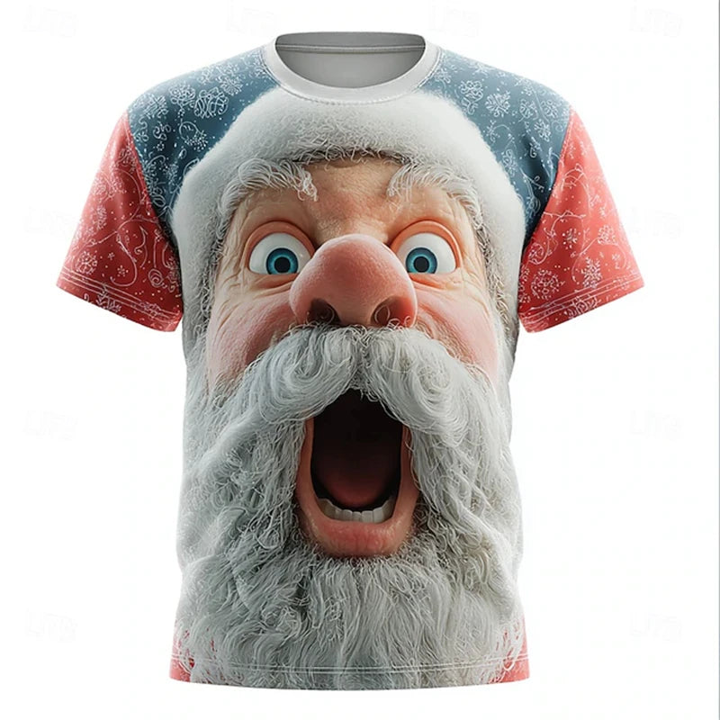 T-shirts de noël pour hommes, T-shirt imprimé en 3D, offre spéciale, partie de noël, vacances, manches courtes, mode masculine, vêtements amusants du père noël, 2026