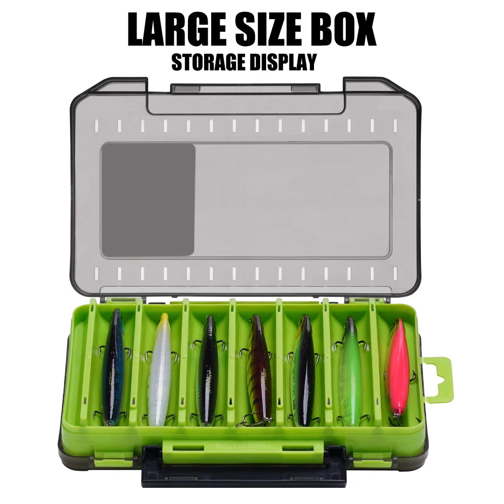 SAMOLLA Boîte à matériel compacte double face – Pêche simplifiée avec un organisateur durable et polyvalent pour leurres, hameçons, appâts