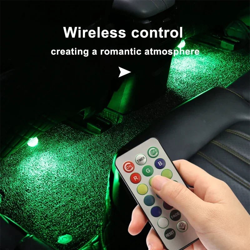 SEAMETAL Luz ambiental LED inalámbrica para interior de coche, lámpara de atmósfera para techo de coche, lámpara de diamante para buceo con control remoto