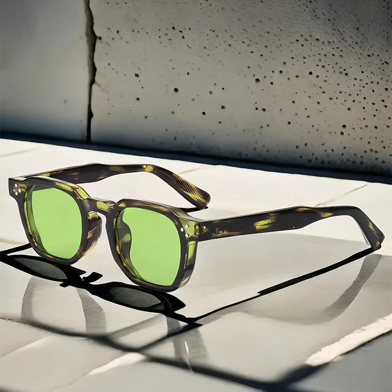 CATERSIDE Retro Square Sunglasses for Men, Punk Style, Trendy Brand, Women's Sunglasses, Travel, Party, UV400 Protection, Summer Style