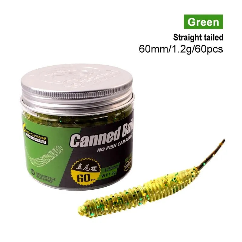60 pièces 1.2g 6cm leurre de pêche Mini ver souple crevette Jerkbait poisson océan roche leurre bar odeur de poisson souple Swimbait appât souple Pesca