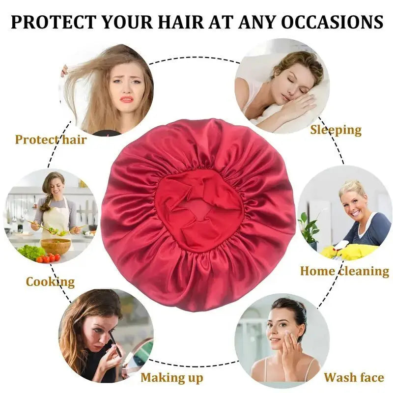 Bonnet de nuit en Satin à large bord, Bonnet soyeux, enveloppe de cheveux pour dormir, avec bande élastique souple, outil d'emballage des cheveux, nouvelle collection