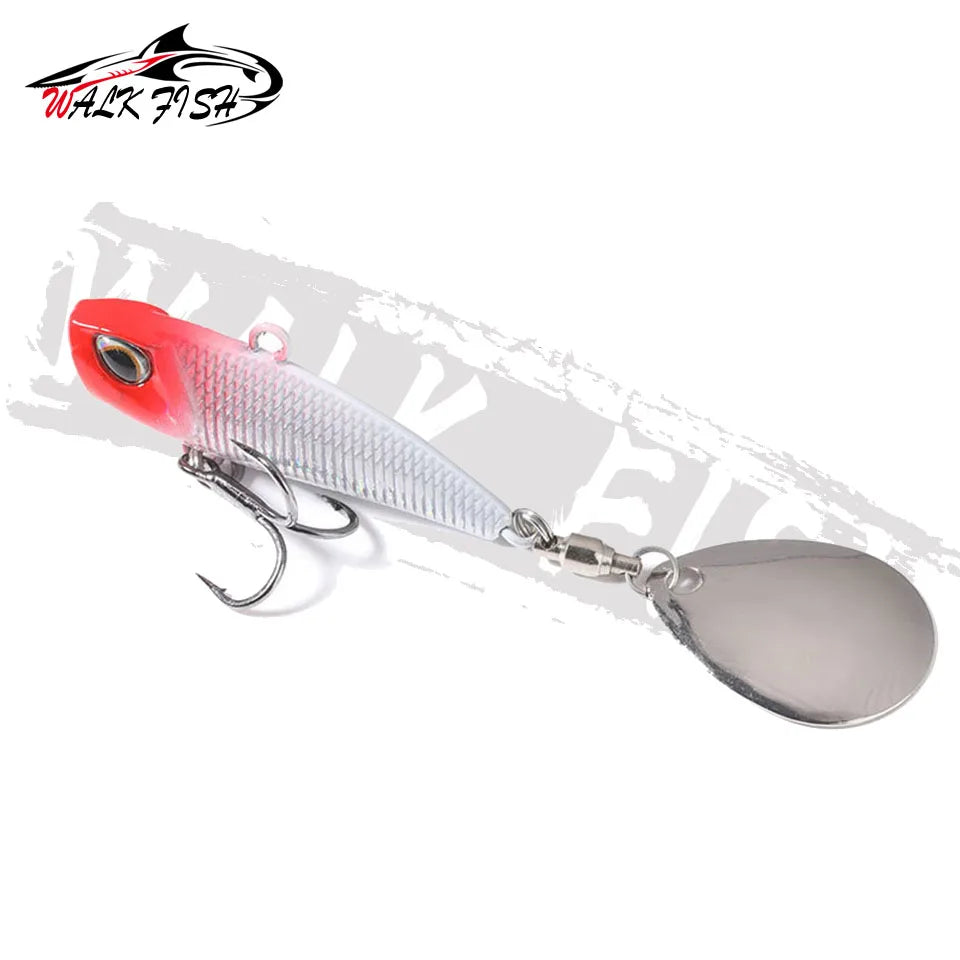 WALK FISH 7g 11g 15g 21g Spinner appât métal VIB leurre de pêche queue rotative Vibration paillettes japon Wobbler pêche à la traîne appât Pesca