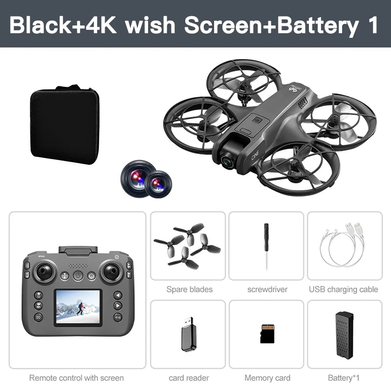 Mini dron profesional Lenovo V666 4K con doble cámara 8K, evitación inteligente de obstáculos, cuadricóptero sin escobillas, juguete RC para niños