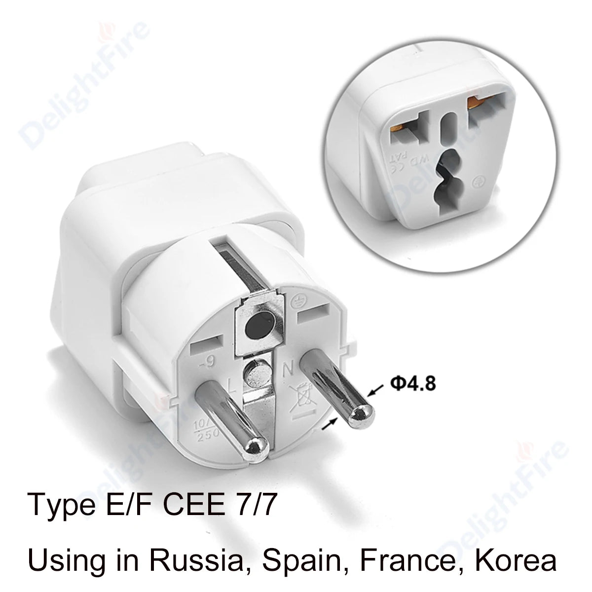 Universal Multi-function KR AU UK US to EU Power Plug Adapter Type E/F France Spain Travel AC Adapter Socket
