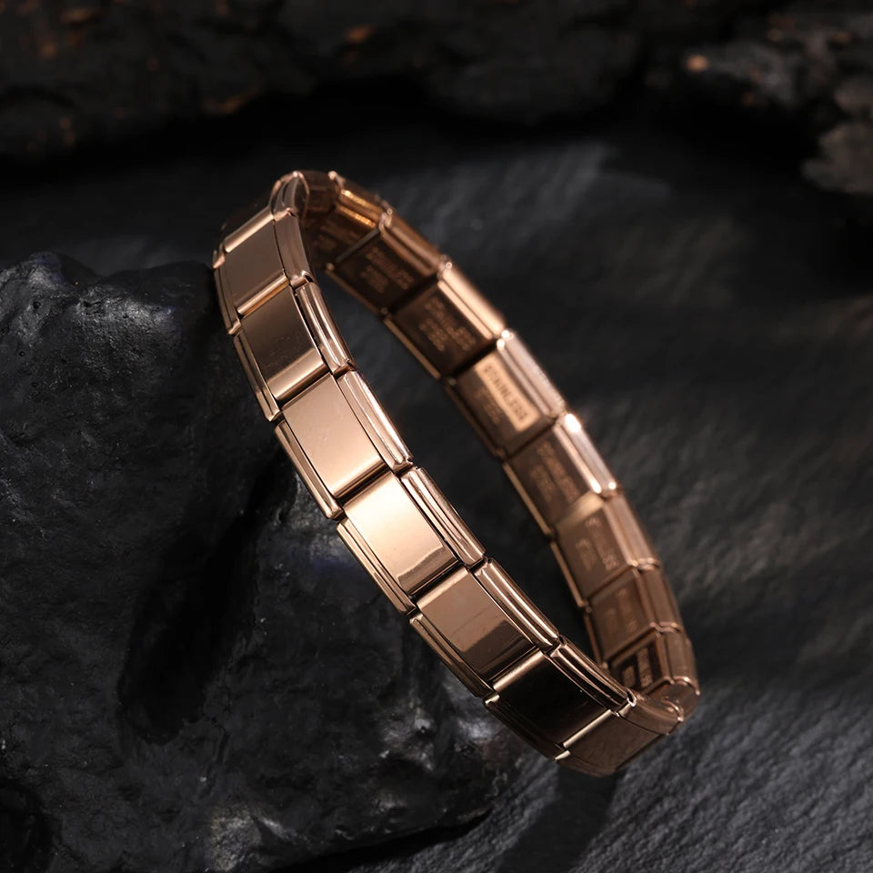 ChimSquare-Pulseras italianas de acero inoxidable para mujeres y hombres, joyería de fiesta de cumpleaños, hip hop, esqueleto de metal, regalo expandible